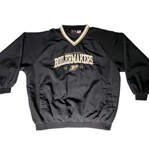 Purdue University Boilermakers Pullover Windbreaker Jacket Size XL Men's Black N